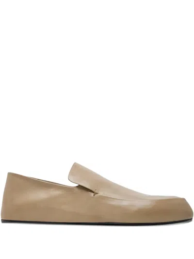 Jil Sander Leather Ballet Flats In Neutral