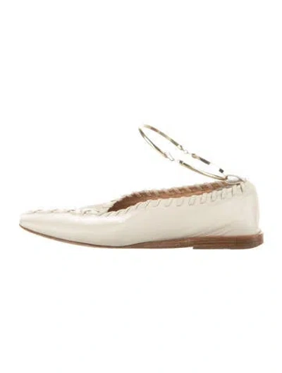 Pre-owned Jil Sander Leather Ballet Flats In Neutrals