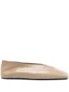 Jil Sander Sandy-colored Leather Ballet Flats In Neutrals