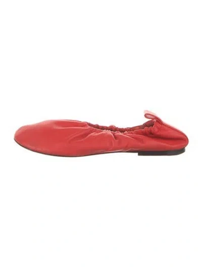 Pre-owned Jil Sander Leather Ballet Flats In Red