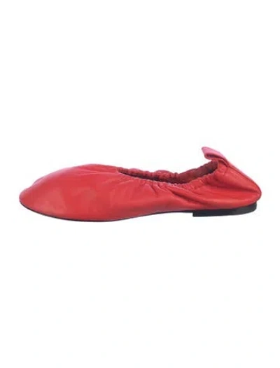 Pre-owned Jil Sander Leather Ballet Flats In Red