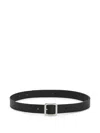 Jil Sander Square Buckle Adjustable Belt 3.5cm In Black