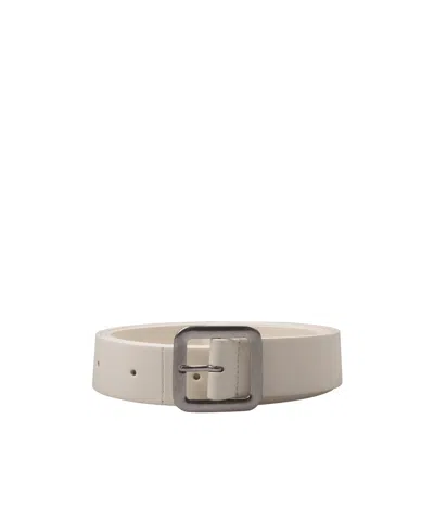 Jil Sander Leather Belt With Flat Square Metal Buckle