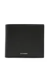 Jil Sander Leather Bi-fold Wallet In Schwarz