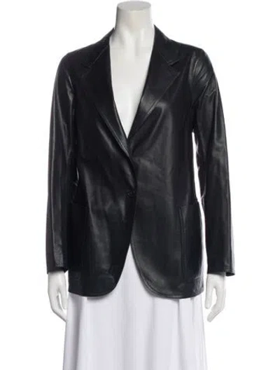 Pre-owned Jil Sander Leather Blazer In Black
