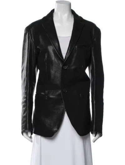 Pre-owned Jil Sander Leather Blazer In Black