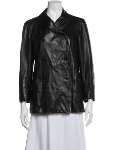 Pre-owned Jil Sander Leather Blazer In Black