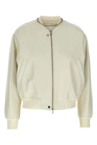 JIL SANDER JIL SANDER LEATHER BOMBER JACKET