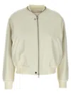 Jil Sander Bomber Jacket With Ribbed Cuffs And Hem In Green