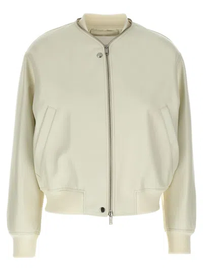 JIL SANDER JIL SANDER LEATHER BOMBER JACKET