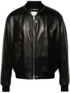 Jil Sander Leather Zip-up Bomber Jacket In Black