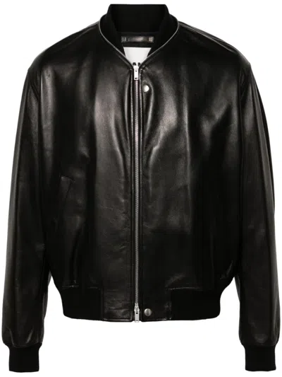 JIL SANDER LEATHER BOMBER JACKET