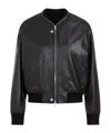 Jil Sander Leather Bomber Jacket In Black
