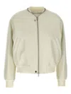 Jil Sander Leather Bomber Jacket Casual Jackets And Parka White In Blanco