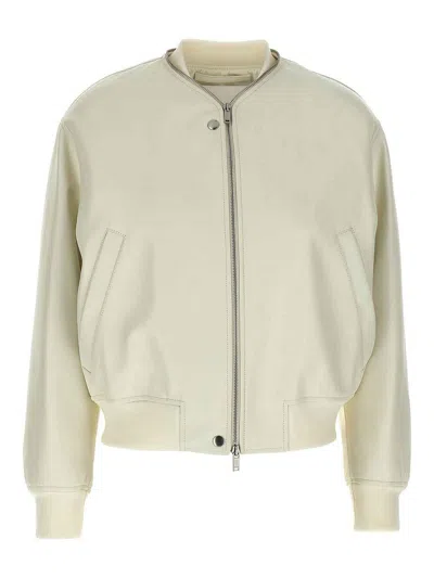JIL SANDER LEATHER BOMBER JACKET