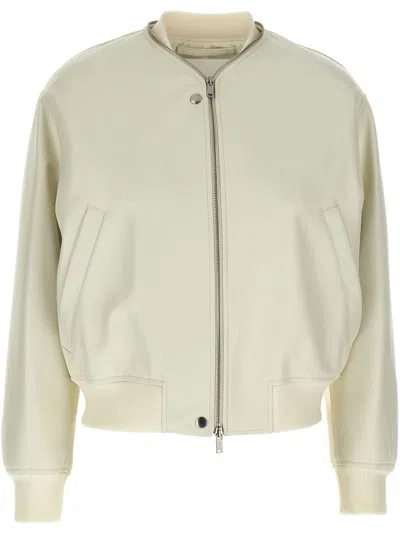 JIL SANDER LEATHER BOMBER JACKET
