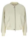 Jil Sander Leather Bomber Jacket Casual Jackets And Parka White In White