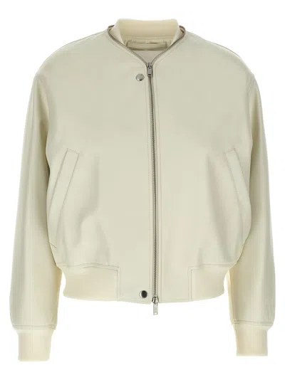 JIL SANDER LEATHER BOMBER JACKET