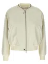 Jil Sander Bomber Jacket With Ribbed Cuffs And Hem In White
