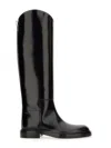 Jil Sander Asymmetric Leather Boots In Multi