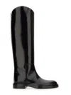 Jil Sander Asymmetric Leather Boots In Black