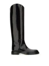 Jil Sander Asymmetric Leather Boots In Black