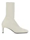Jil Sander 65mm Leather Ankle Boots In White
