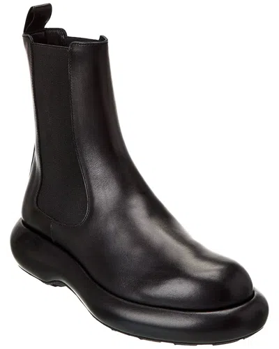 Jil Sander Leather Ankle Boot In Black