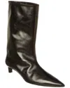 Jil Sander Leather Bootie In Black