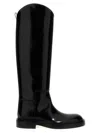 Jil Sander Asymmetric Leather Boots In Black