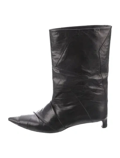 Pre-owned Jil Sander Leather Boots In Black