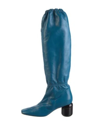 Pre-owned Jil Sander Leather Boots In Blue
