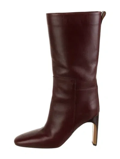 Pre-owned Jil Sander Leather Boots In Burgundy