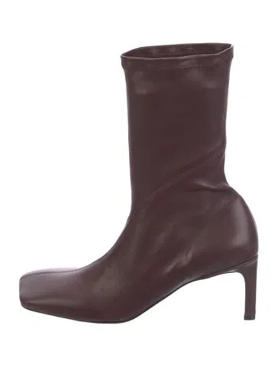 Pre-owned Jil Sander Leather Boots In Burgundy