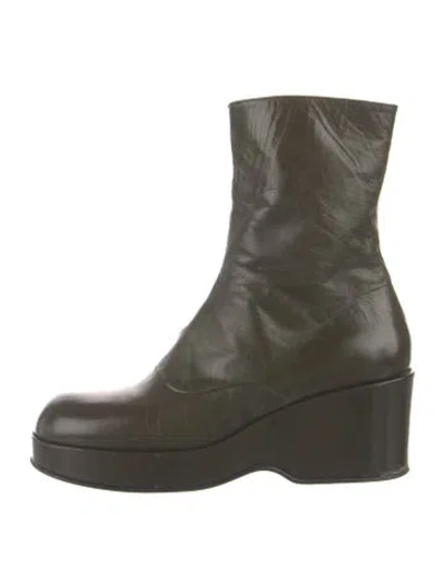 Pre-owned Jil Sander Leather Boots In Green