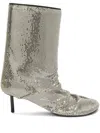 Jil Sander Leather Boots In Grey