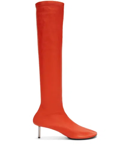 Jil Sander Leather Boots In Orange