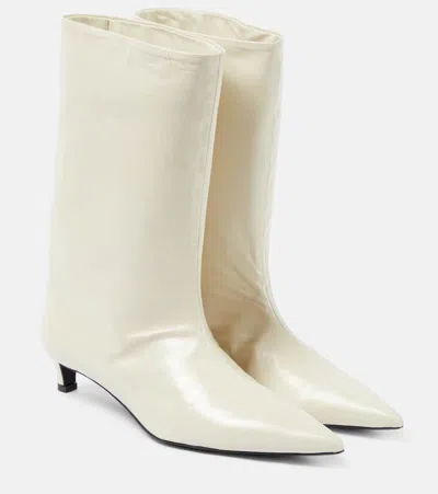 Jil Sander Leather Boots In White