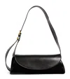 Jil Sander Leather Cannolo Shoulder Bag In Black