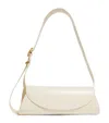 Jil Sander Cannolo Small Leather Shoulder Bag In White
