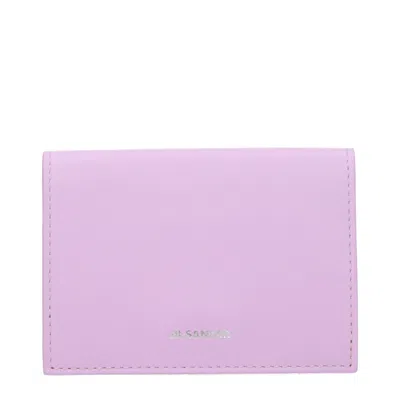 Jil Sander Leather Card Case In Pink