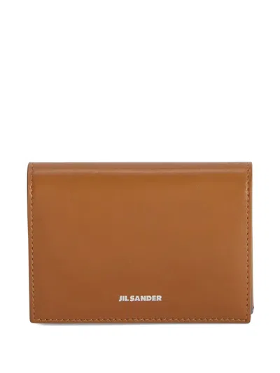 Jil Sander Leather Card Holder In Brown