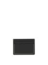 Jil Sander Black Leather Card Holder With Contrasting Stitching In Black