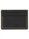 Jil Sander Stitched Leather Card Holder In Black