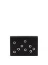 Jil Sander Compact Leather Cardholder Featuring Metal Eyelets In Black