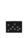Jil Sander Compact Leather Cardholder Featuring Metal Eyelets In Black