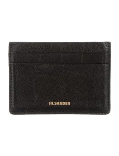 Pre-owned Jil Sander Leather Card Holder In Black