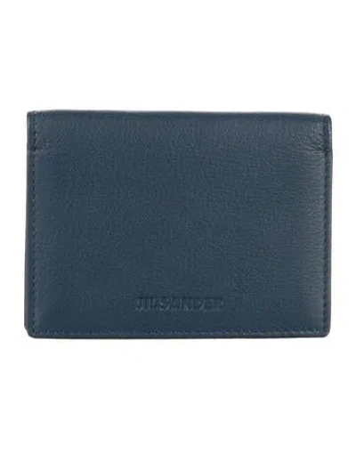 Pre-owned Jil Sander Leather Card Holder In Blue