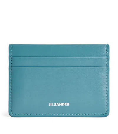 Jil Sander Leather Card Holder In Blue