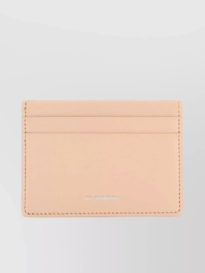 Jil Sander Leather Card Holder With Logo And Multiple Slots In Pastel